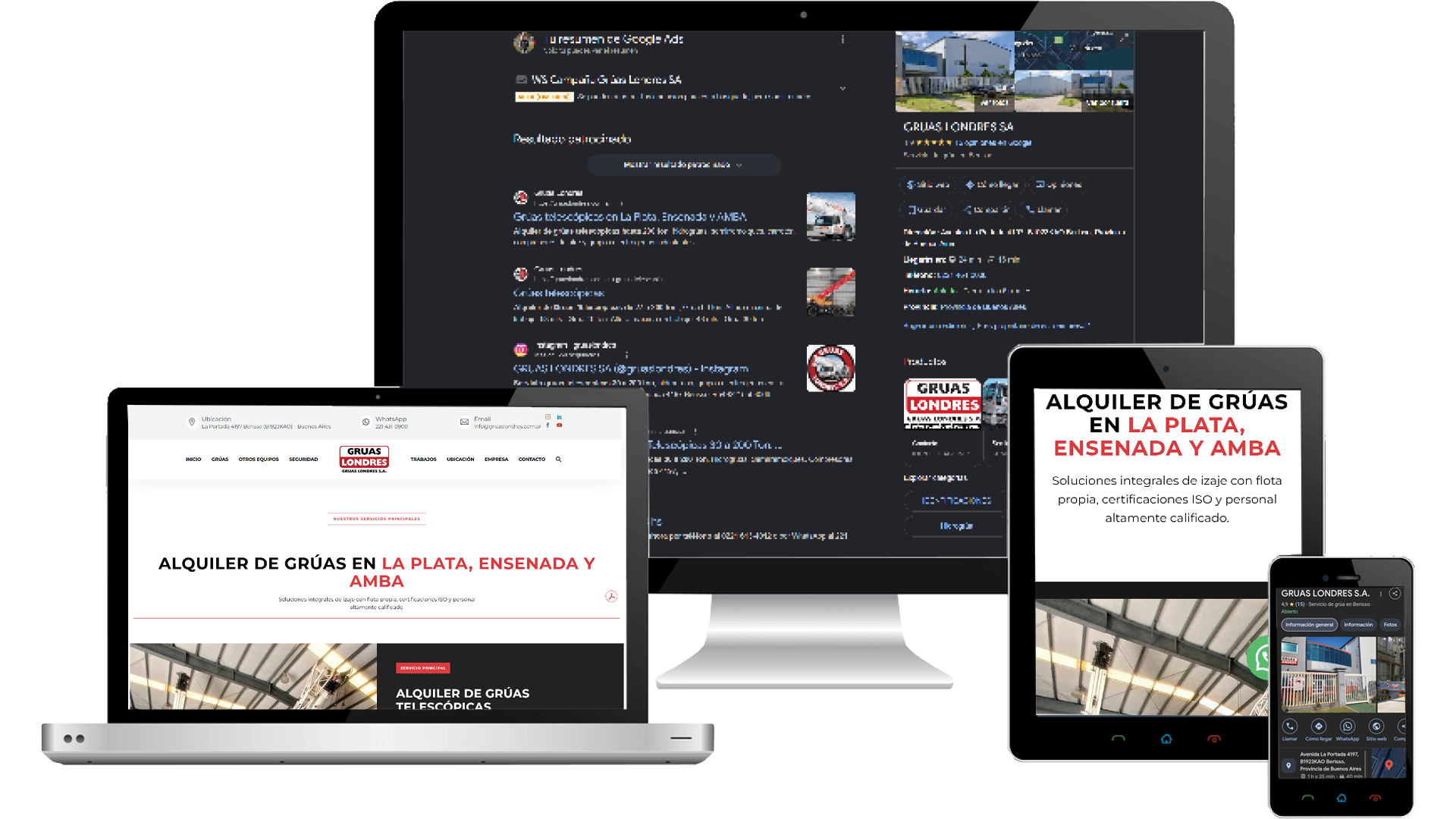 Caso de éxito marketing digital · Grúas Londres S.A.