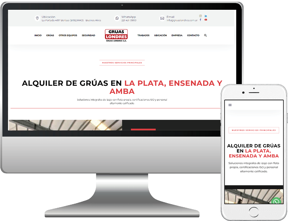 Grúas Londres · agencia de marketing digital La Plata